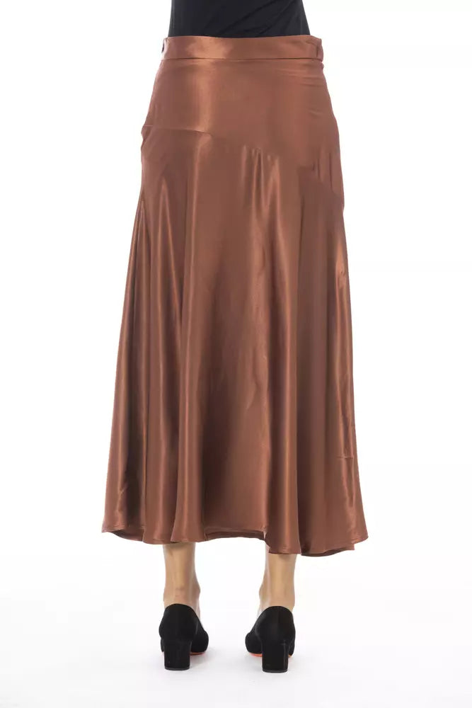 Alpha Studio Brown Viscose Skirt