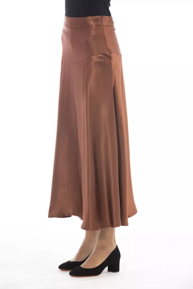 Alpha Studio Brown Viscose Skirt