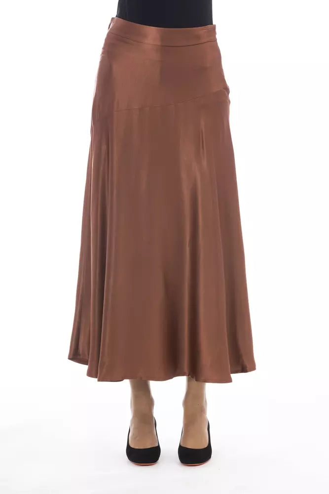 Alpha Studio Brown Viscose Skirt