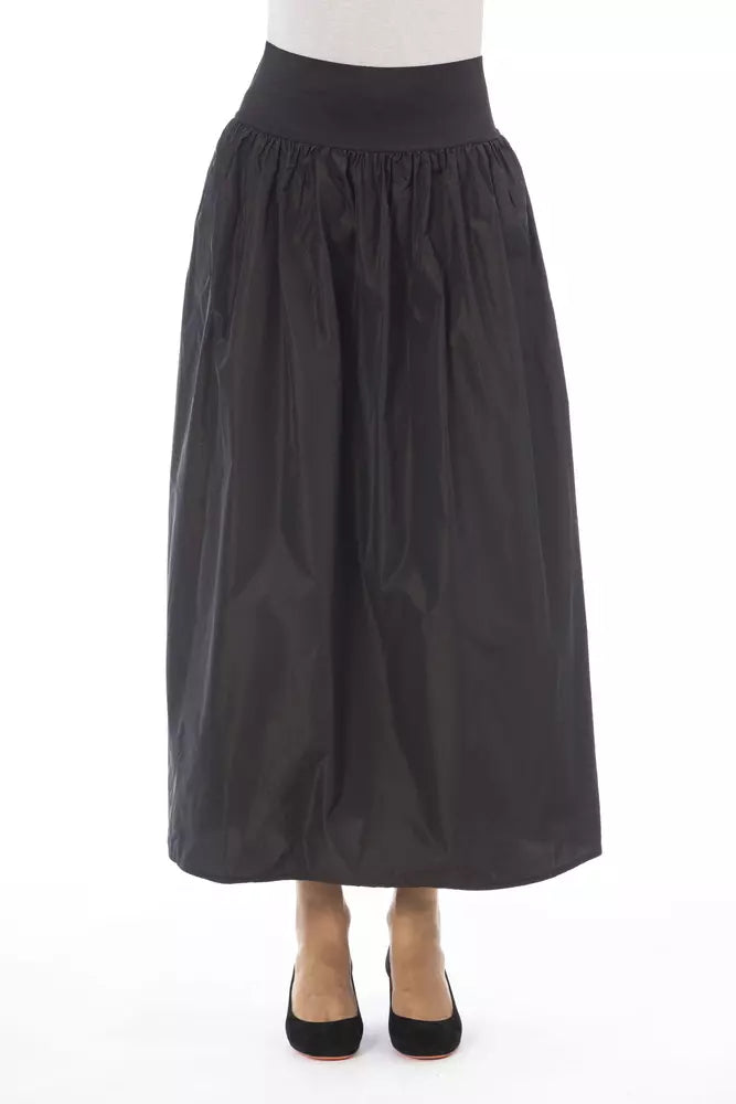 Alpha Studio Brown Polyester Skirt