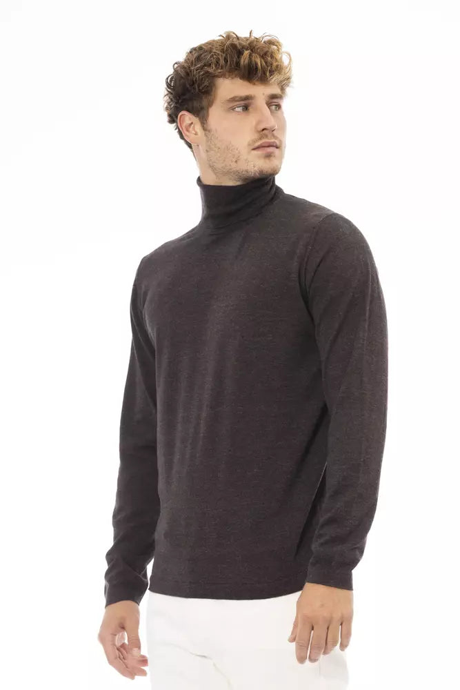 Alpha Studio Brown Cotton Sweater