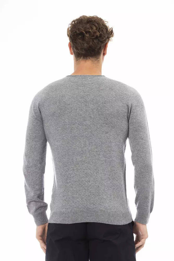 Alpha Studio Gray Viscose Sweater