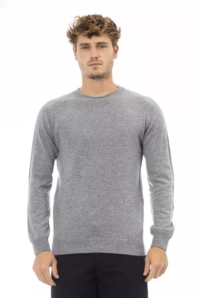 Alpha Studio Gray Viscose Sweater