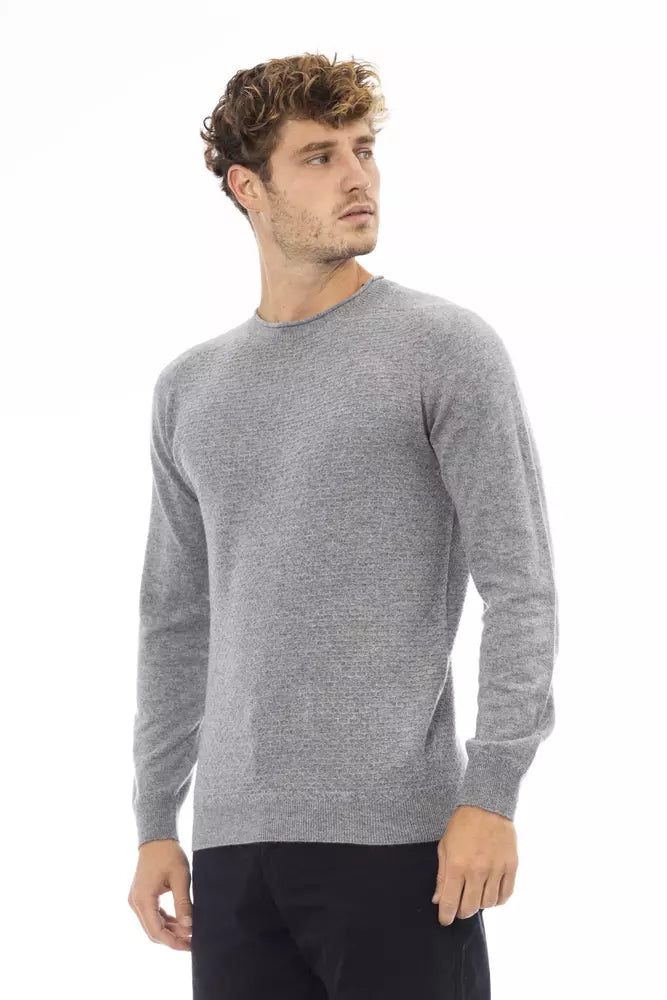 Alpha Studio Gray Viscose Sweater