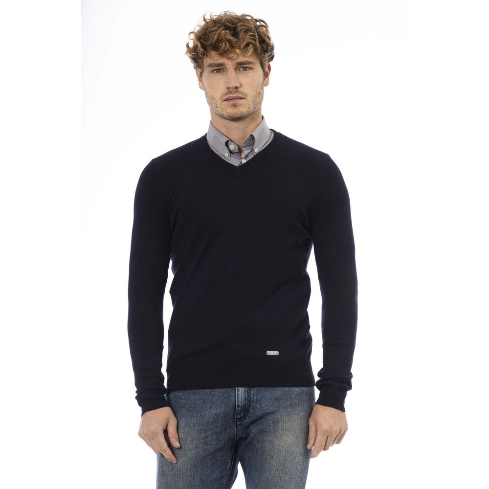 Baldinini Trend Blue Wool Sweater