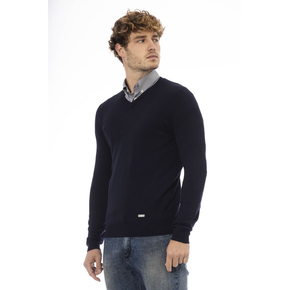 Baldinini Trend Blue Wool Sweater