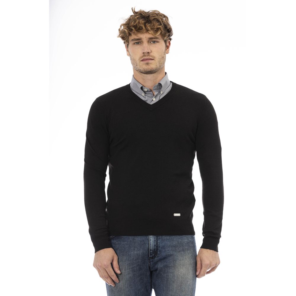 Baldinini Trend Black Wool Sweater