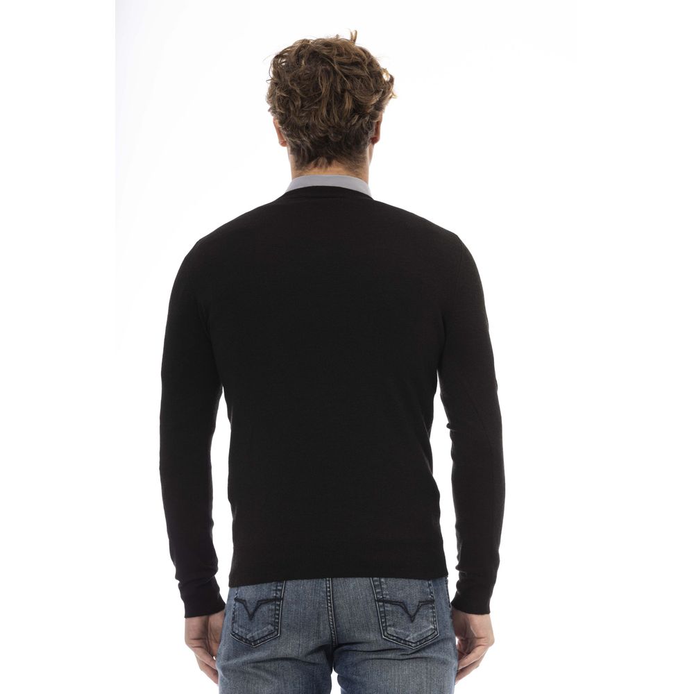 Baldinini Trend Black Wool Sweater