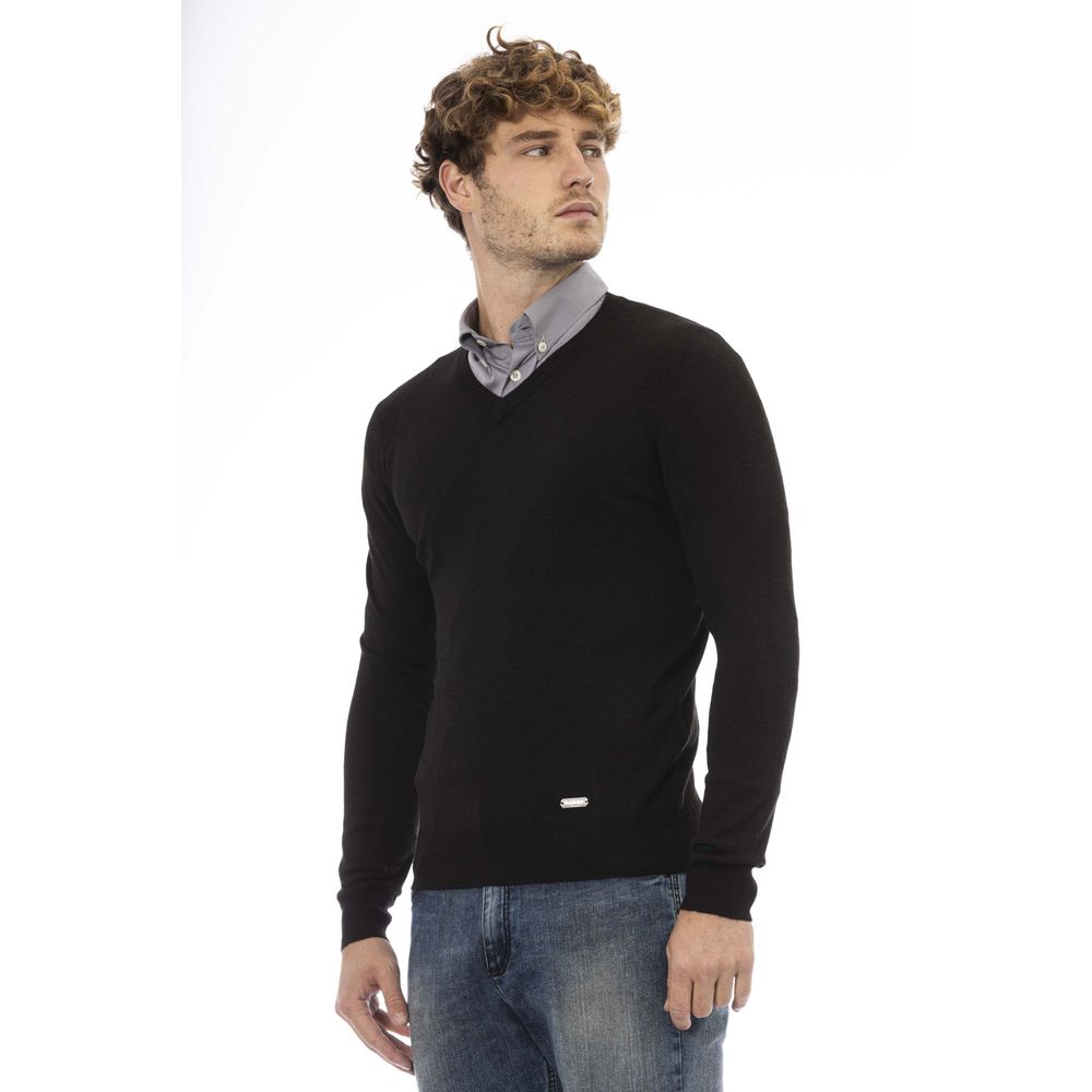 Baldinini Trend Black Wool Sweater