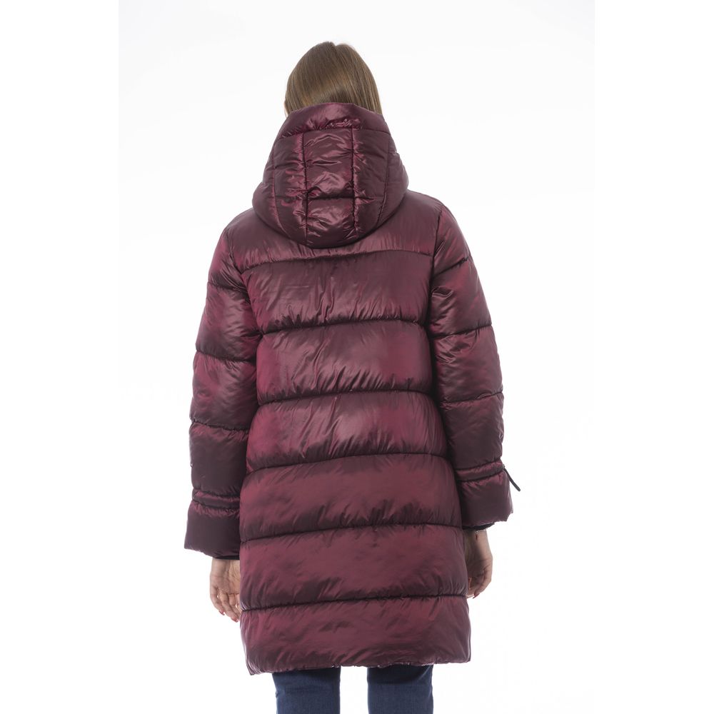 Baldinini Trend Burgundy Nylon Jackets & Coat