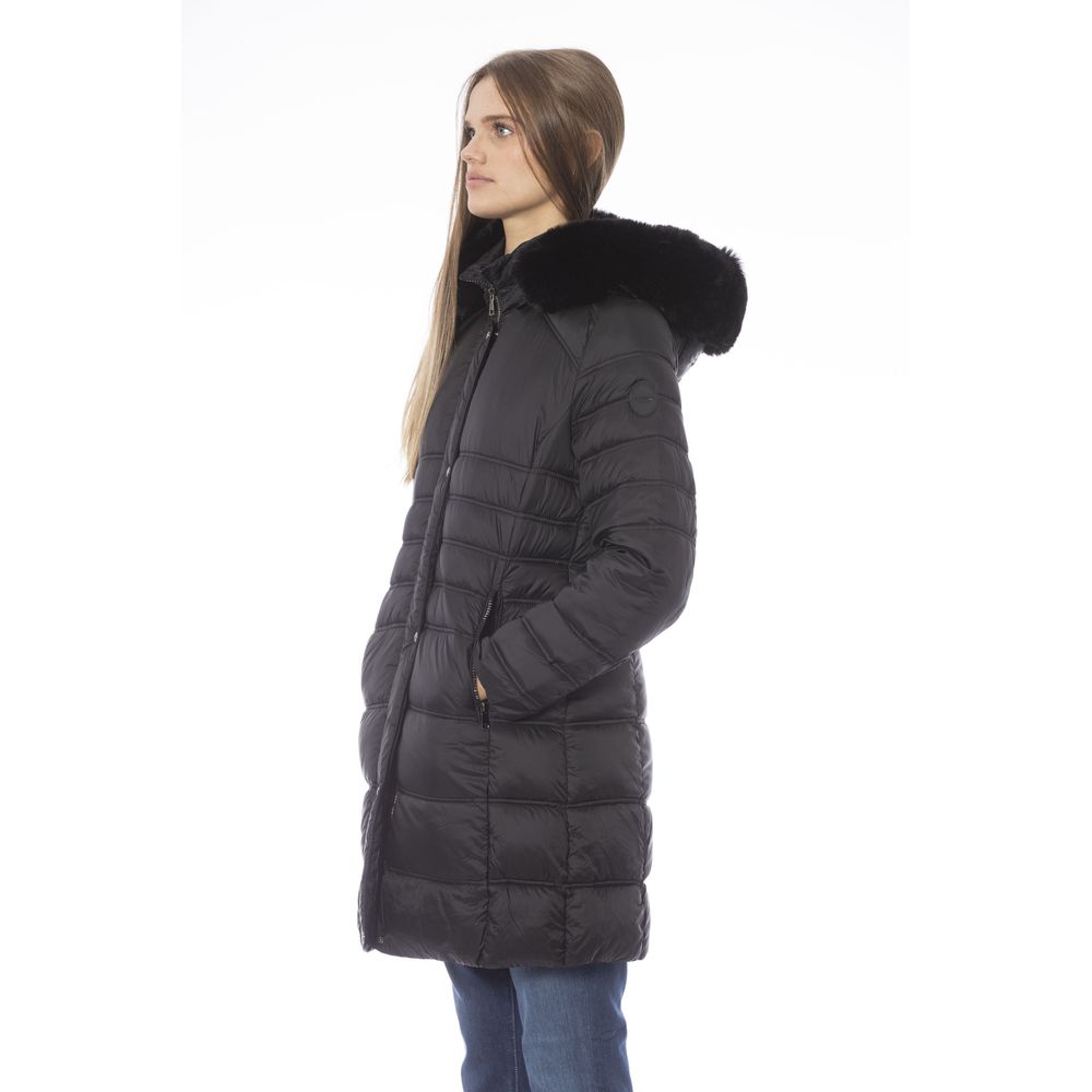 Baldinini Trend Black Polyester Jackets & Coat