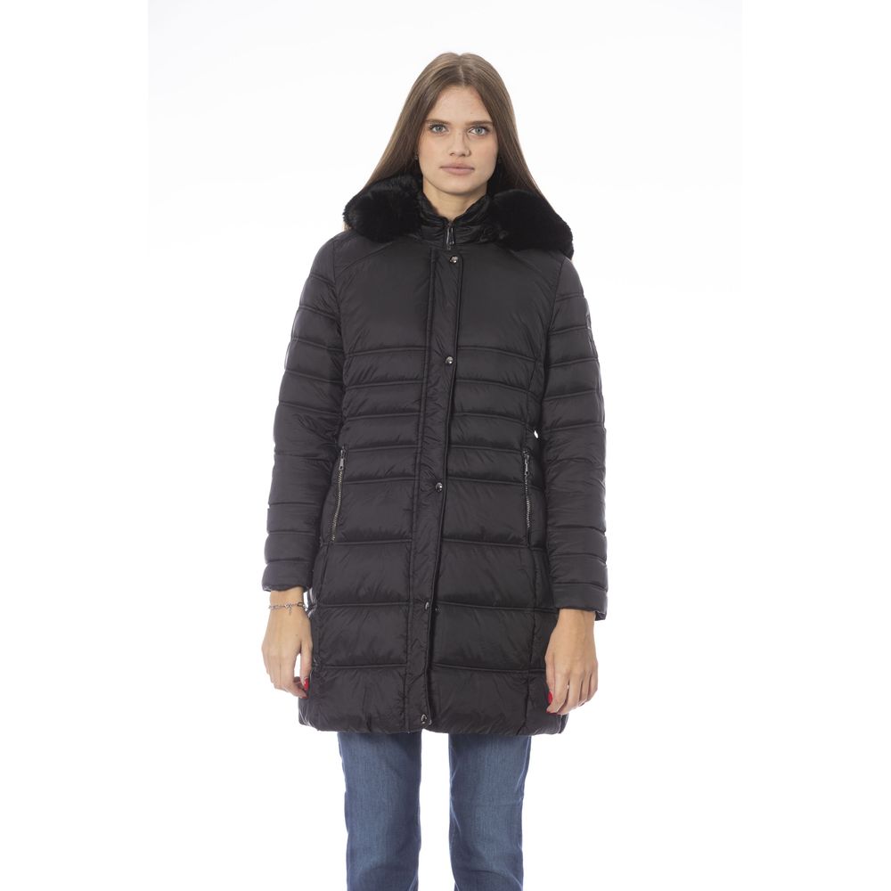 Baldinini Trend Black Polyester Jackets & Coat