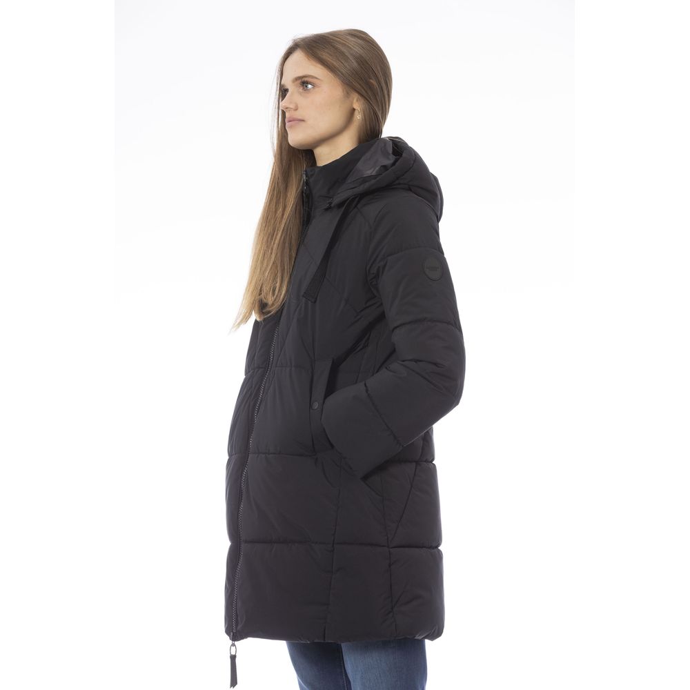 Baldinini Trend Black Polyester Jackets & Coat