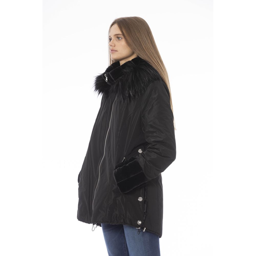 Baldinini Trend Black Polyester Jackets & Coat