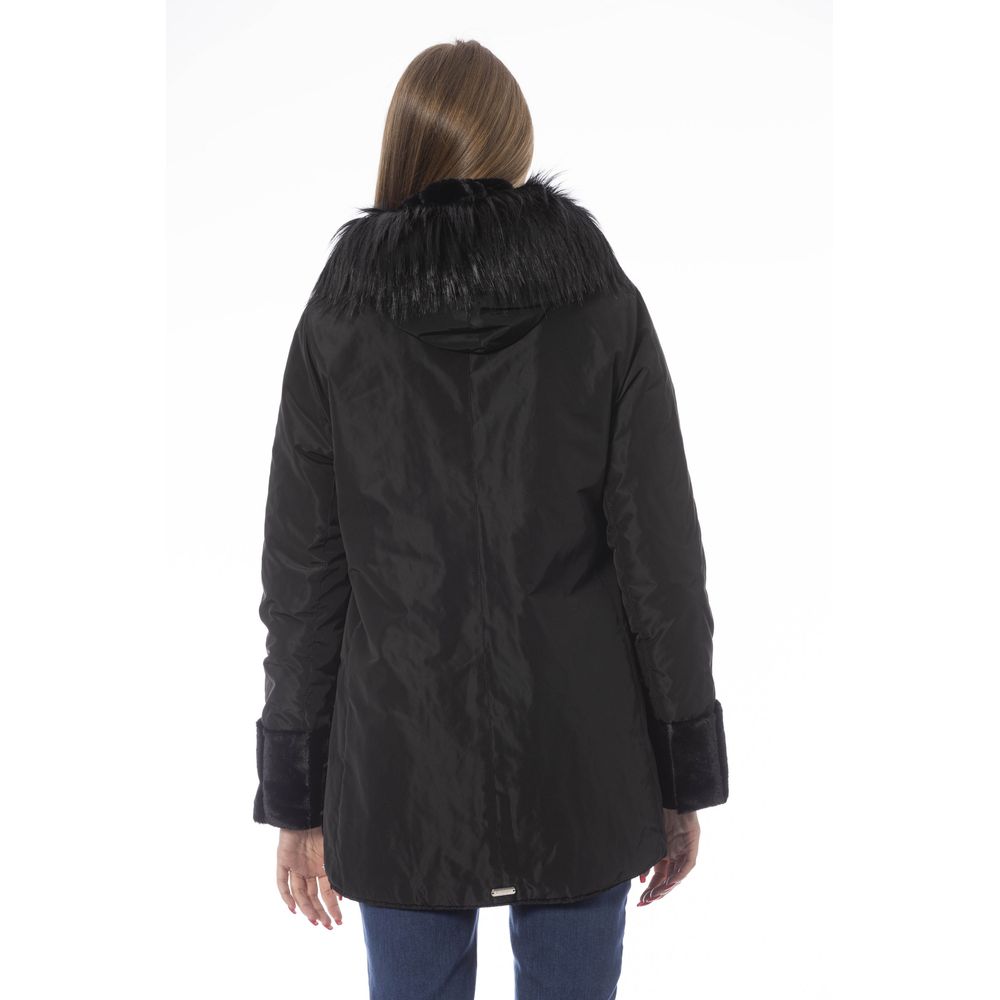 Baldinini Trend Black Polyester Jackets & Coat