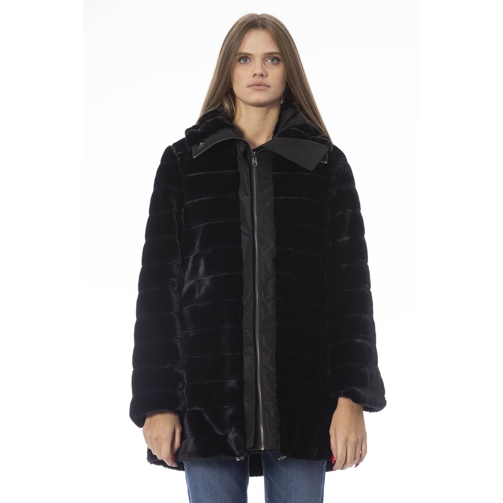 Baldinini Trend Black Polyester Jackets & Coat