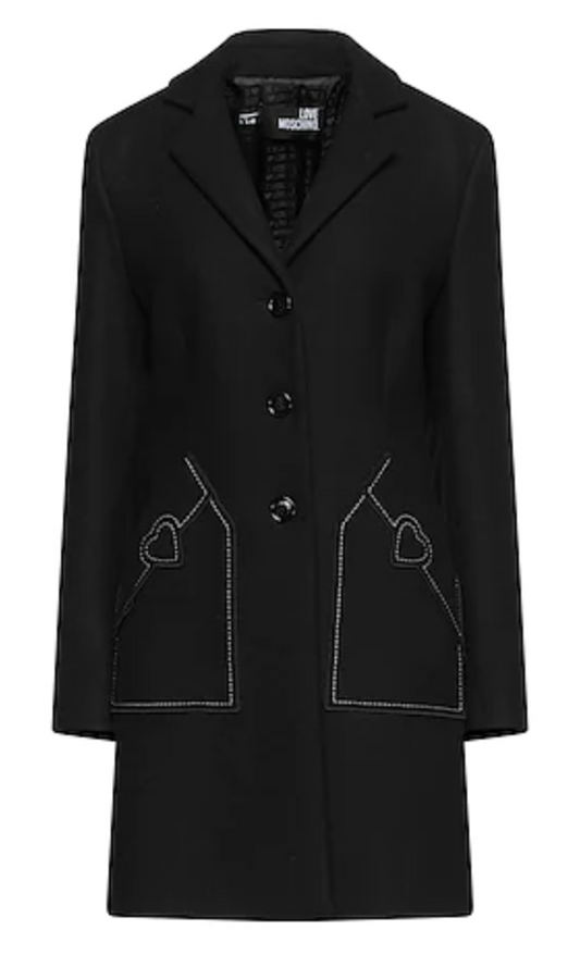 Love Moschino Black Wool Jackets & Coat