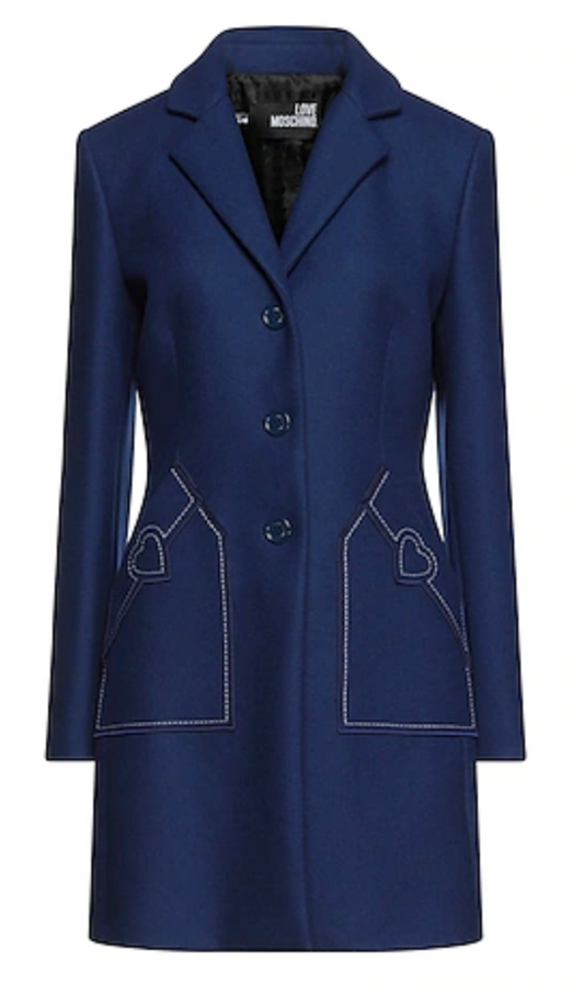 Love Moschino Blue Wool Jackets & Coat