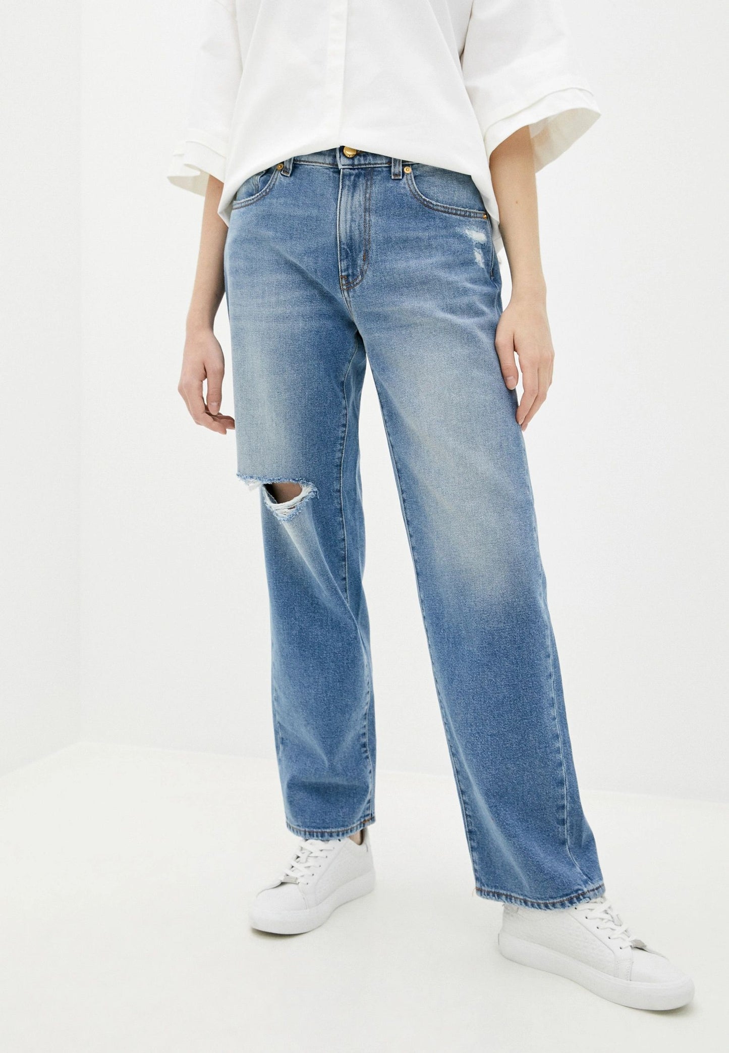 Love Moschino Blue Cotton Jeans & Pant