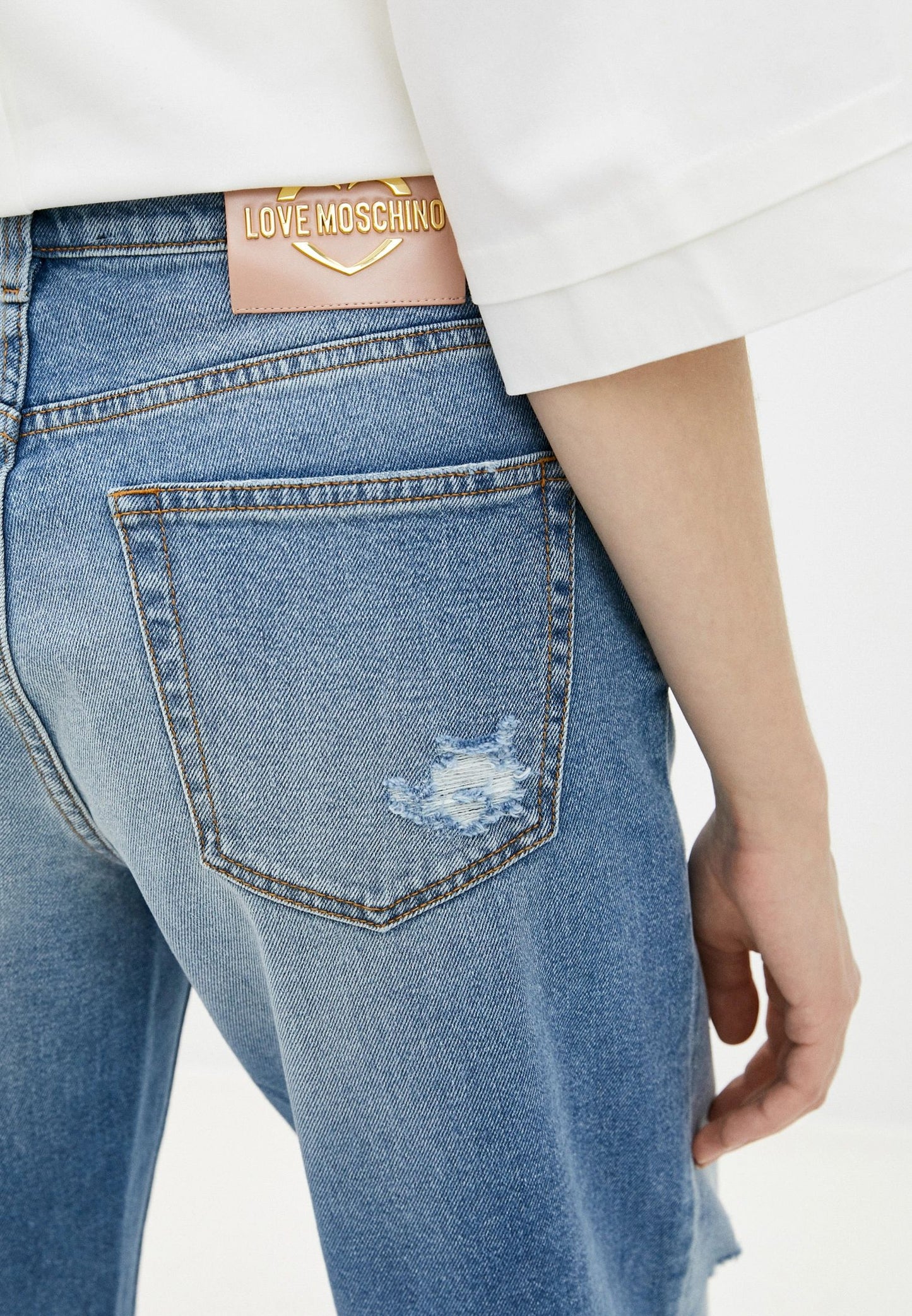 Love Moschino Blue Cotton Jeans & Pant