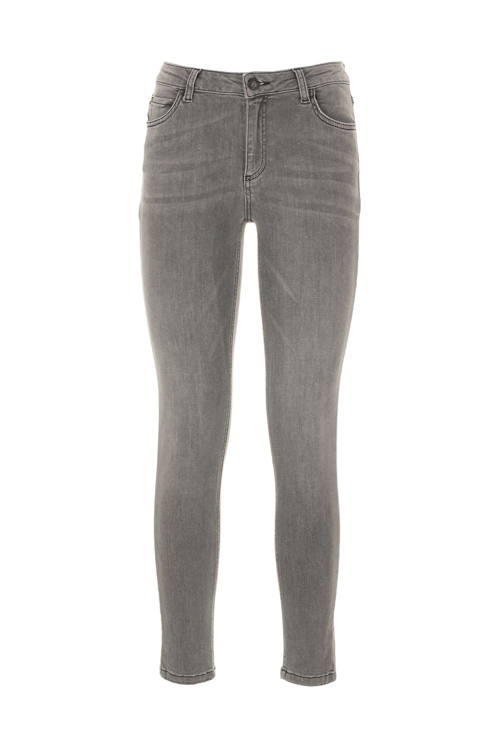 Imperfect Gray Cotton Jeans & Pant