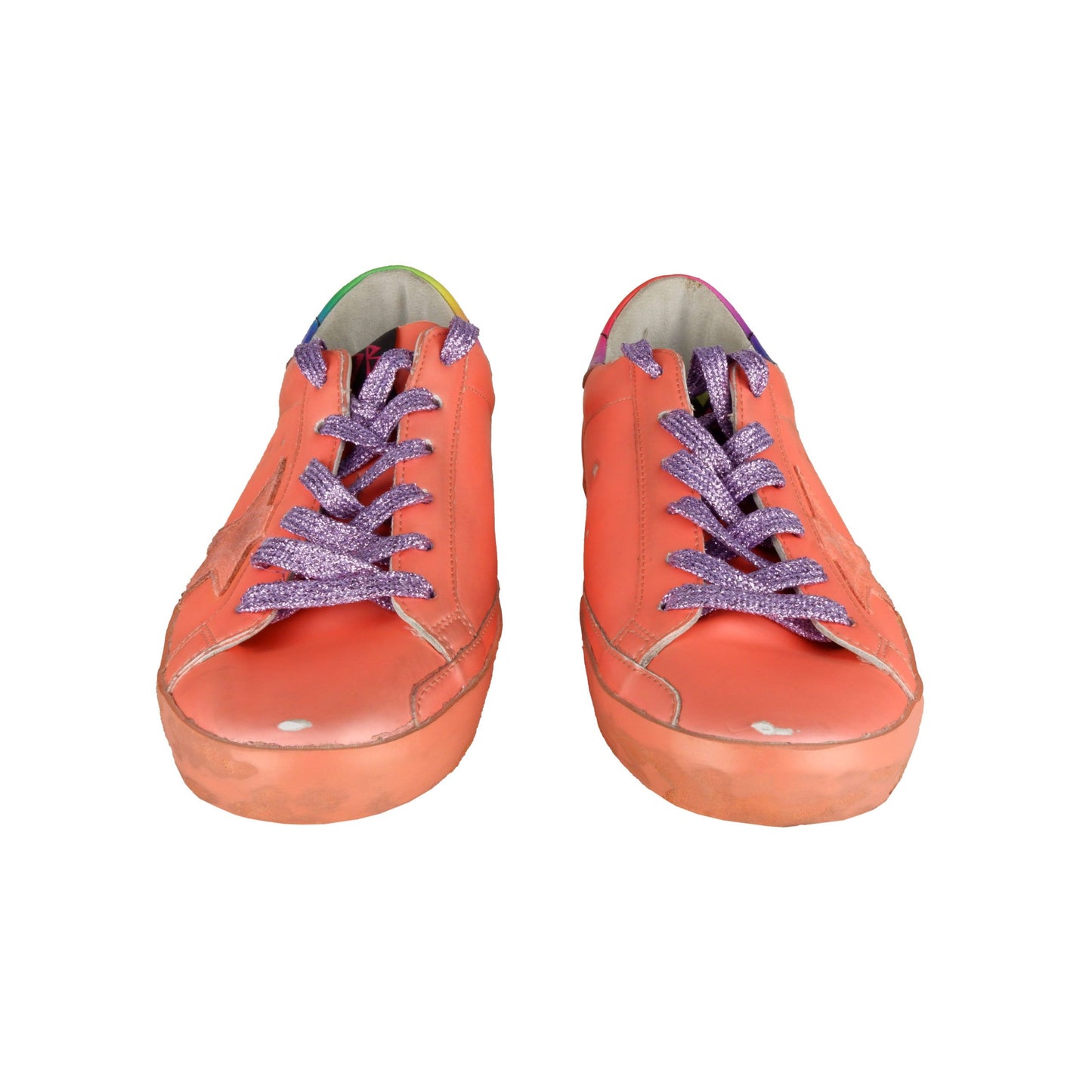 Golden Goose Orange Leather Sneaker