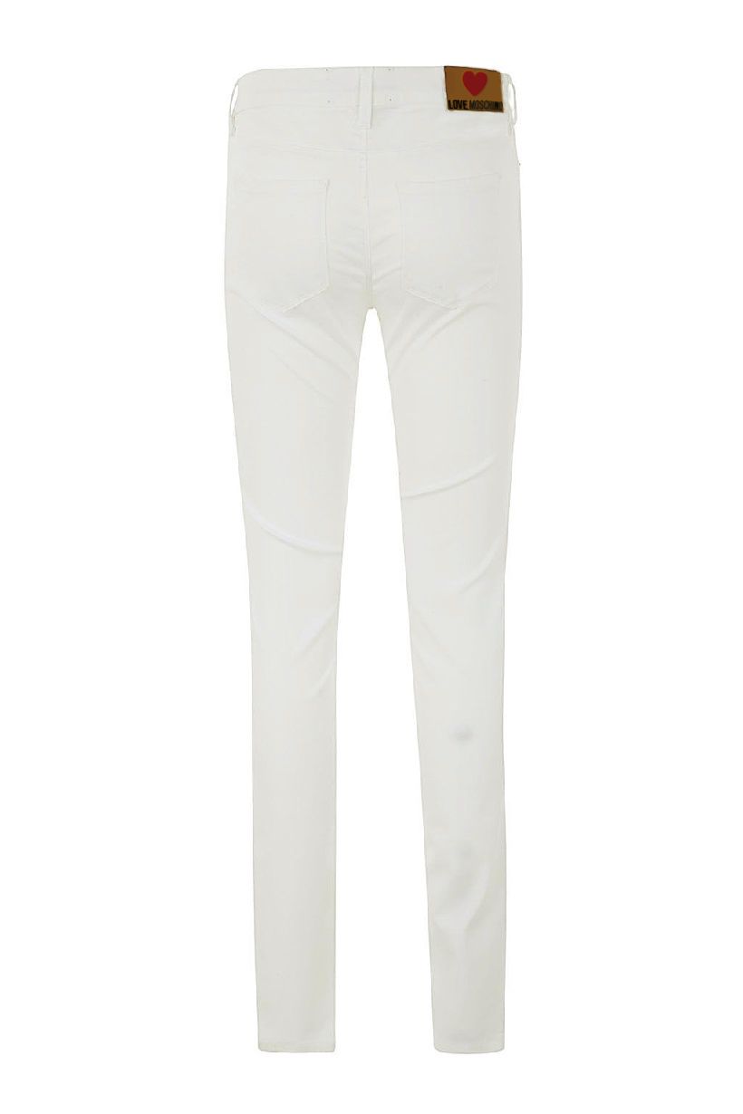 Love Moschino White Cotton Jeans & Pant