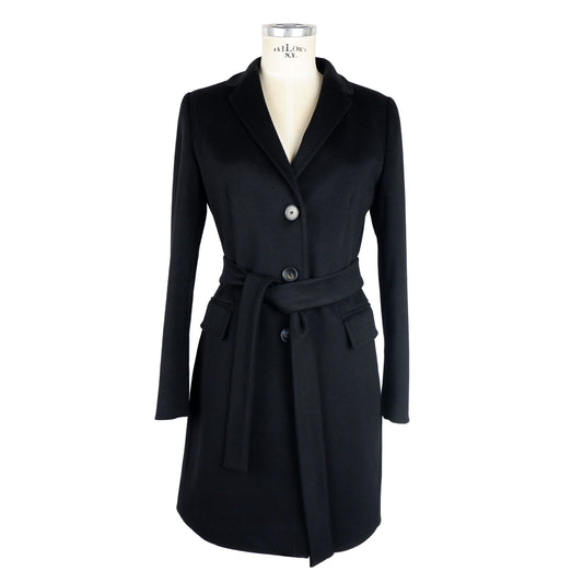 Made in Italy Black Wool Jackets & Coat