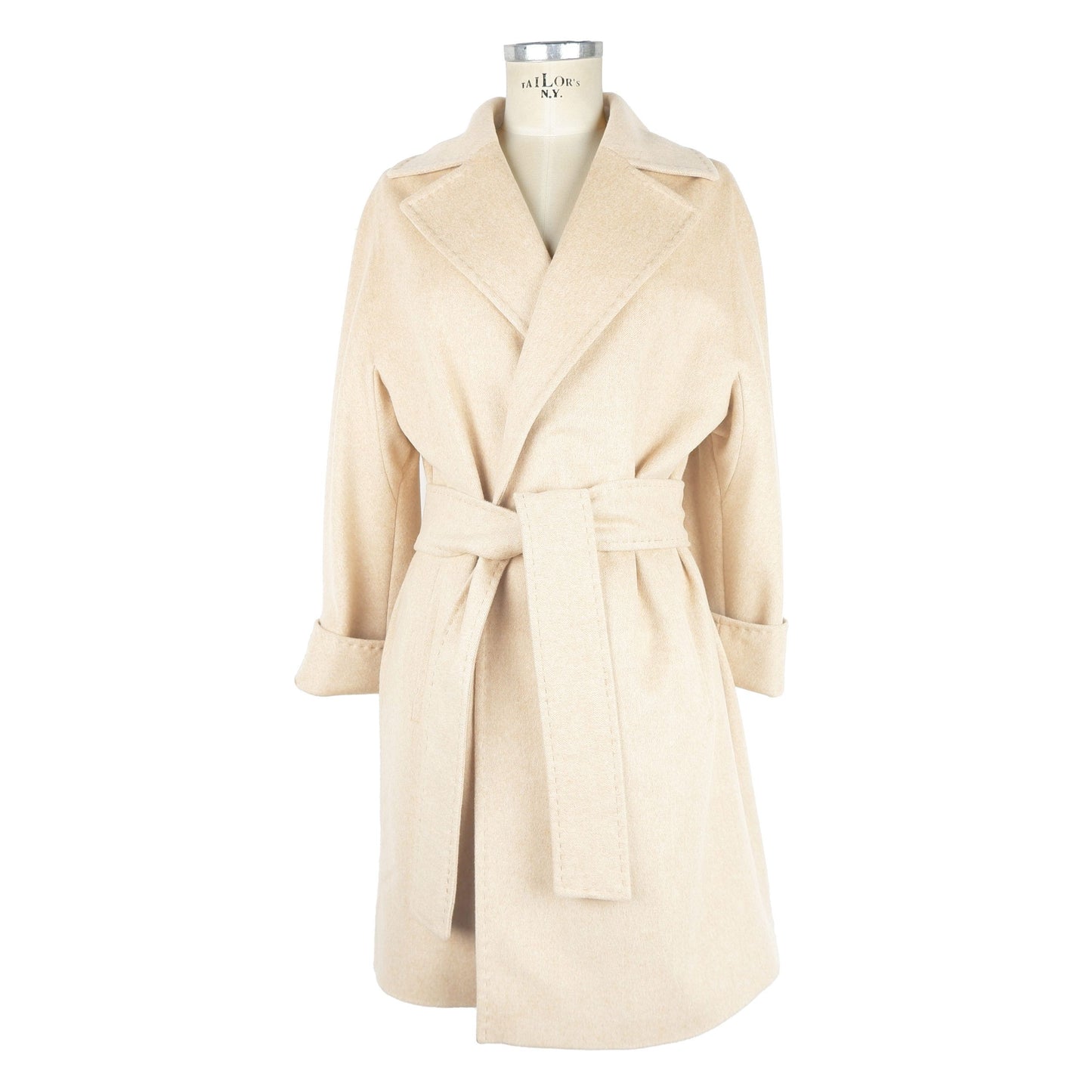 Made in Italy Beige Wool Jackets & Coat