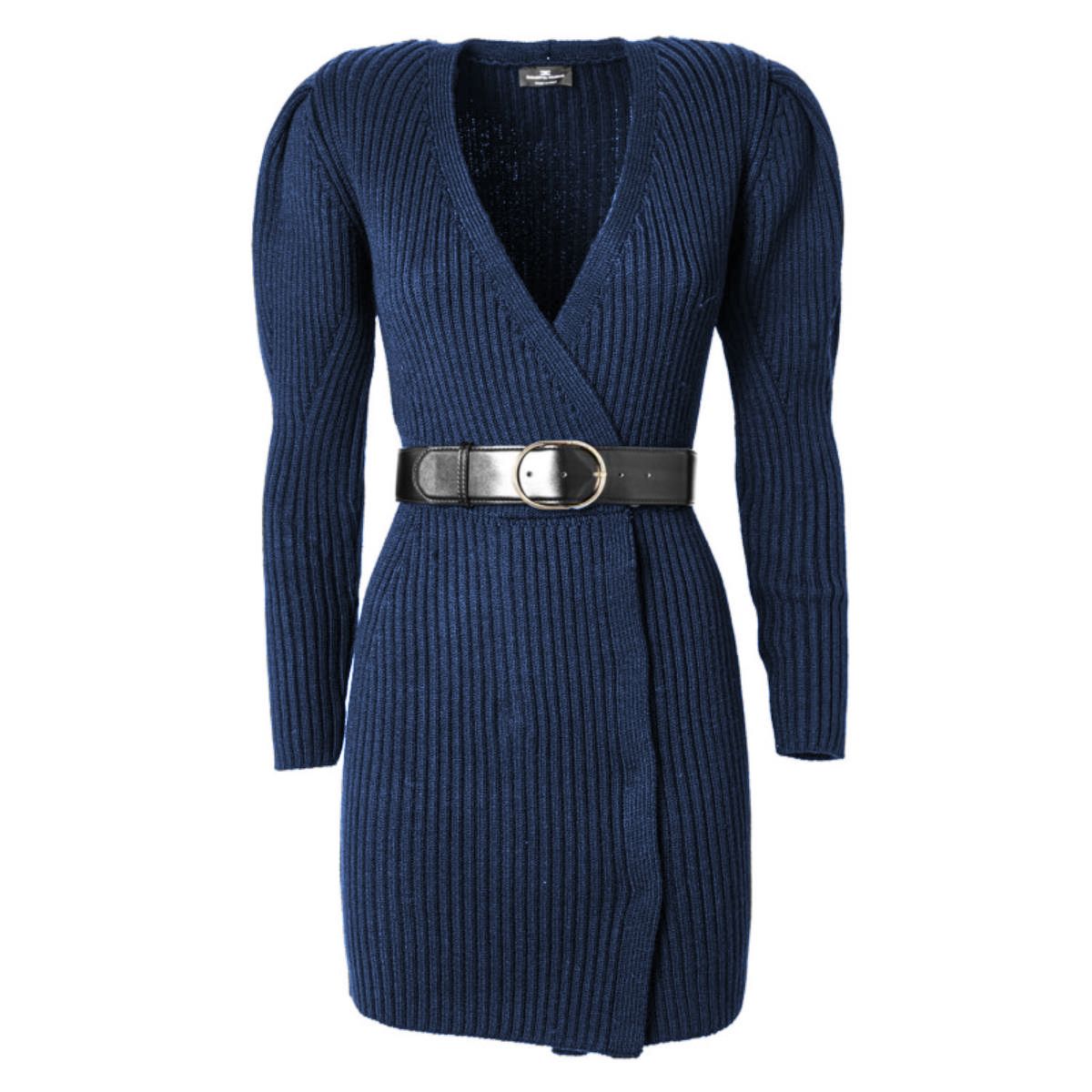 Elisabetta Franchi Blue Wool Dress