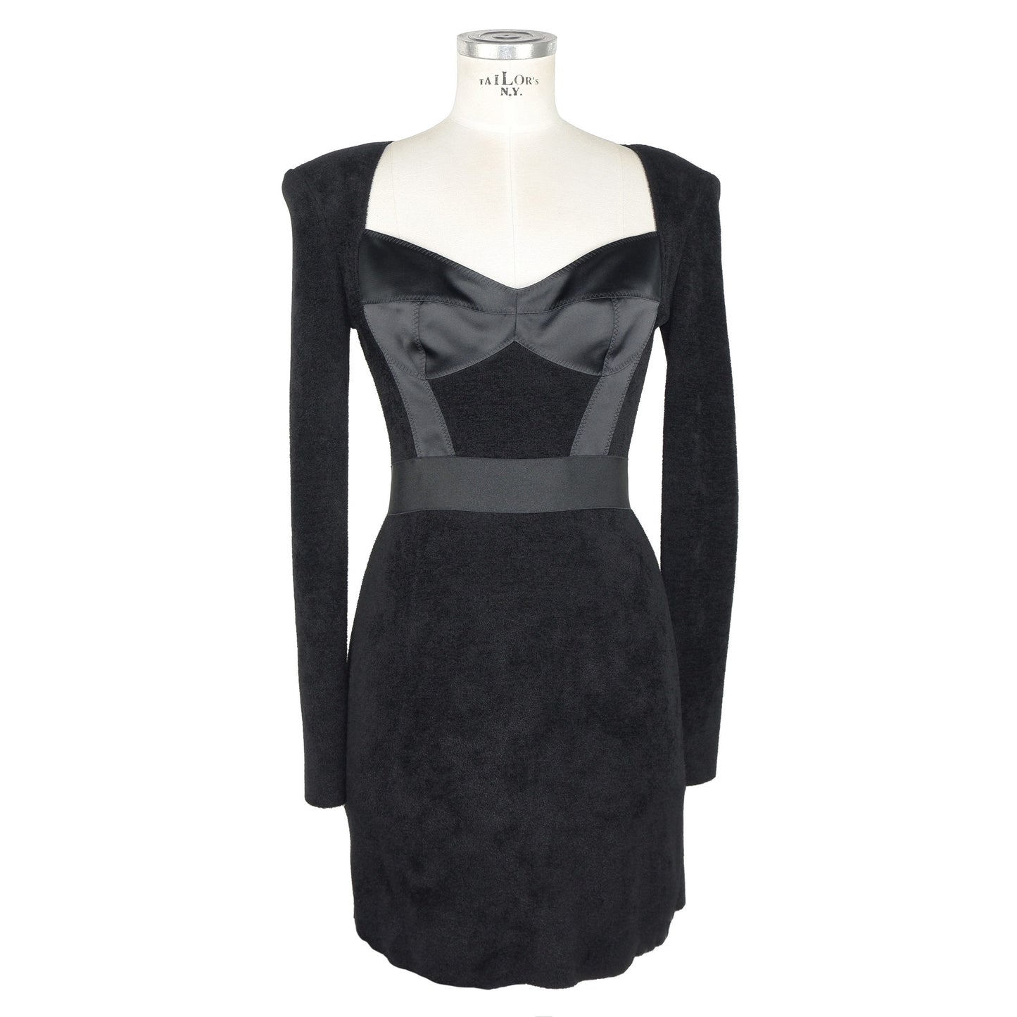 Elisabetta Franchi Black Wool Dress