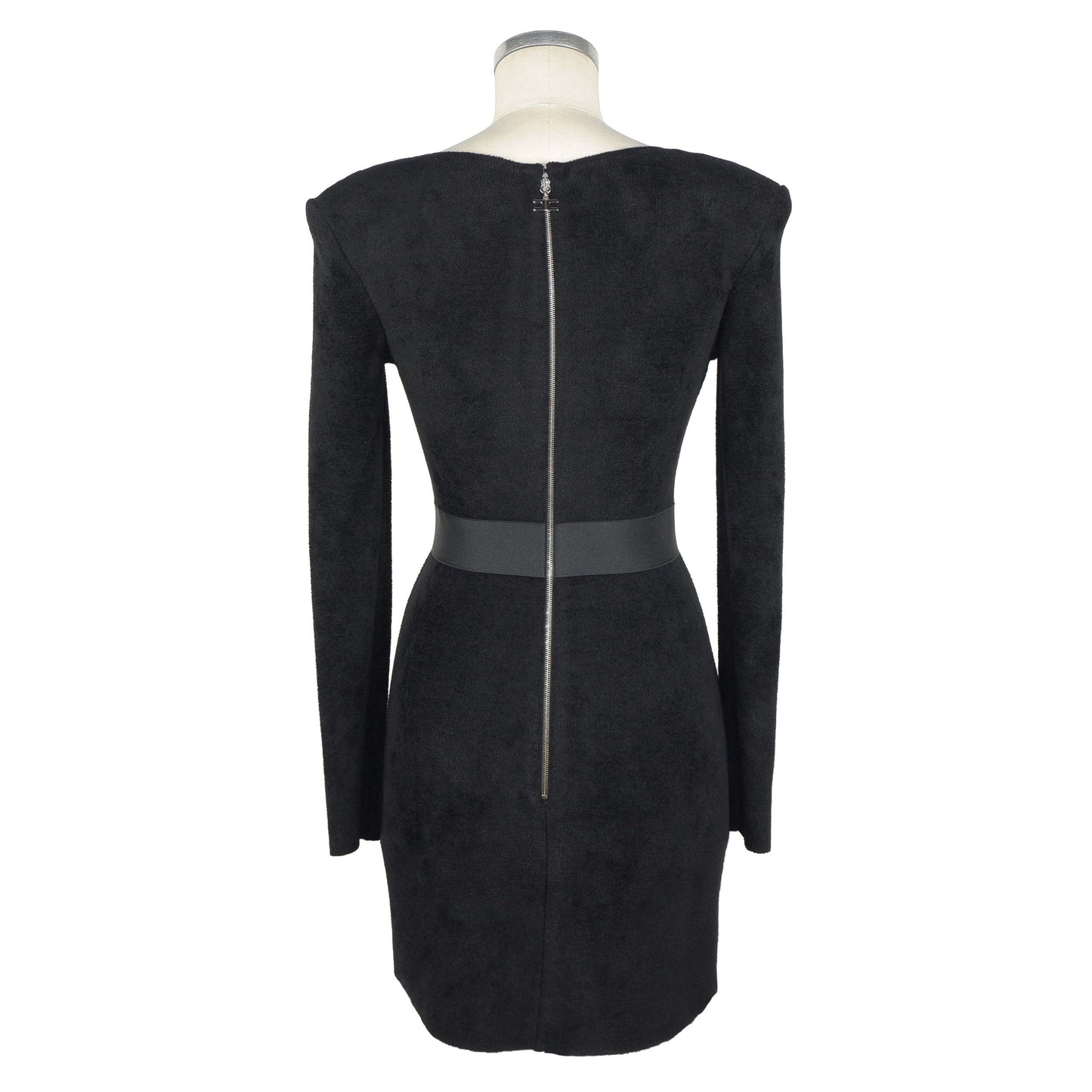 Elisabetta Franchi Black Wool Dress