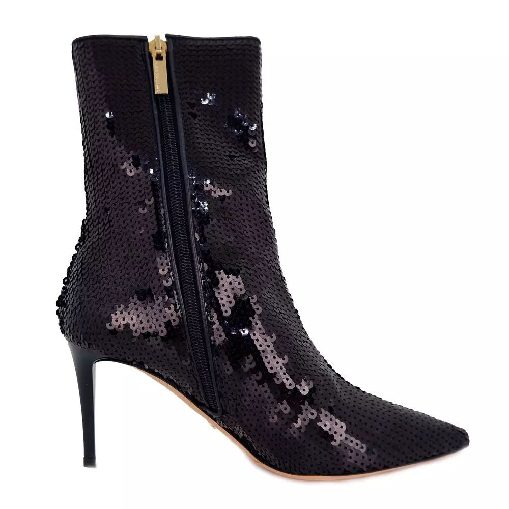 Elisabetta Franchi Black Leather Di Calfskin Boot