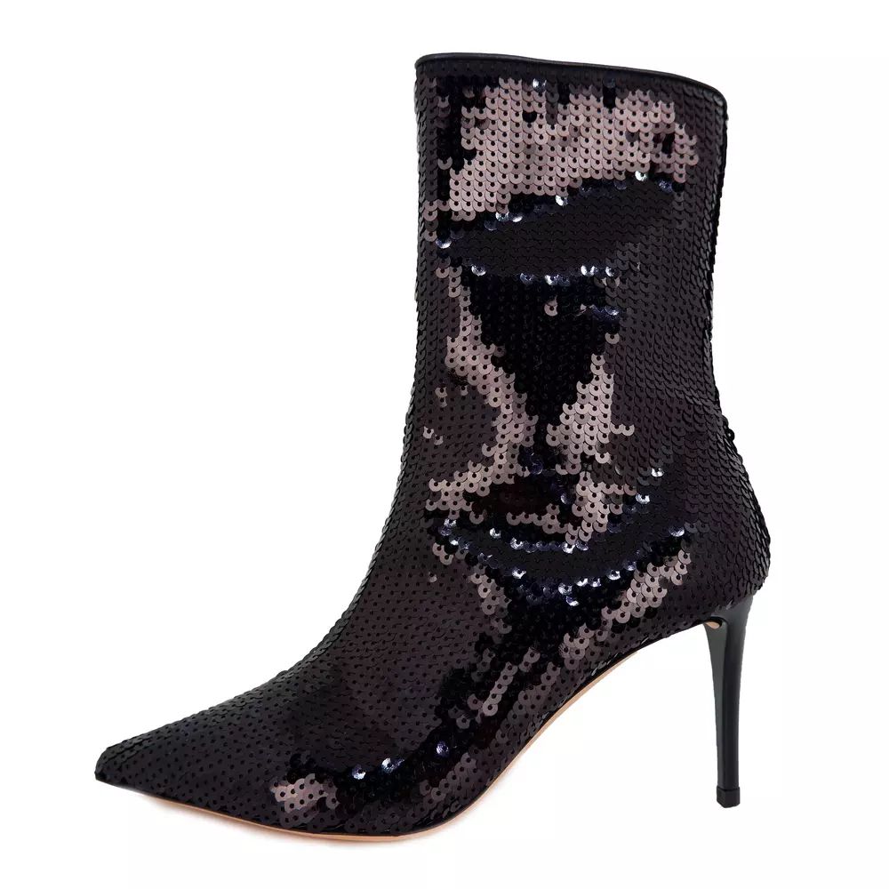 Elisabetta Franchi Black Leather Di Calfskin Boot