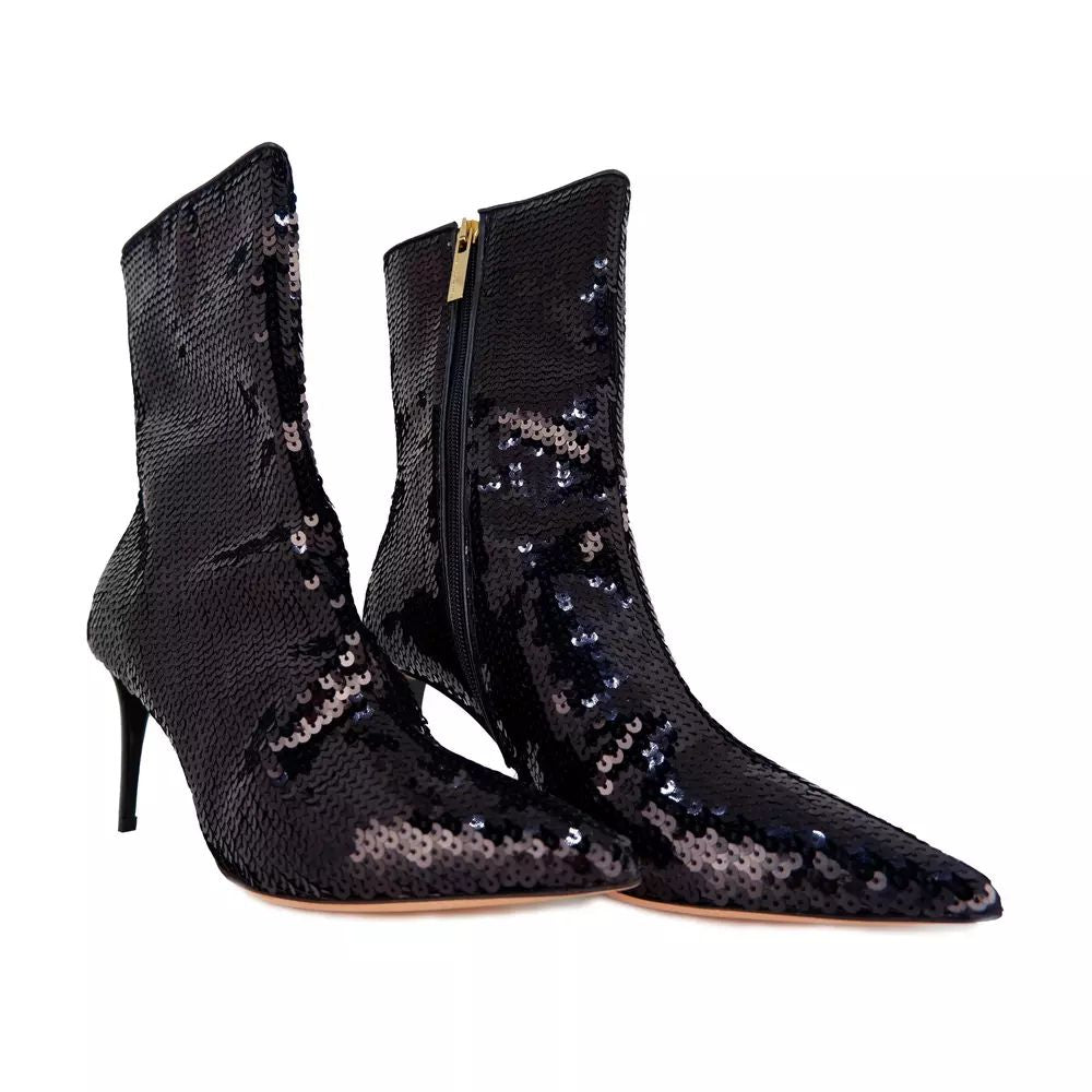 Elisabetta Franchi Black Leather Di Calfskin Boot