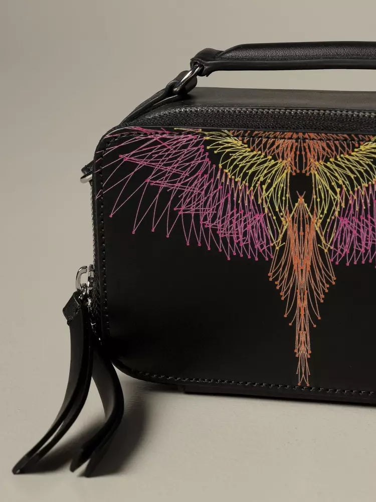 Marcelo Burlon Black Leather Crossbody Bag