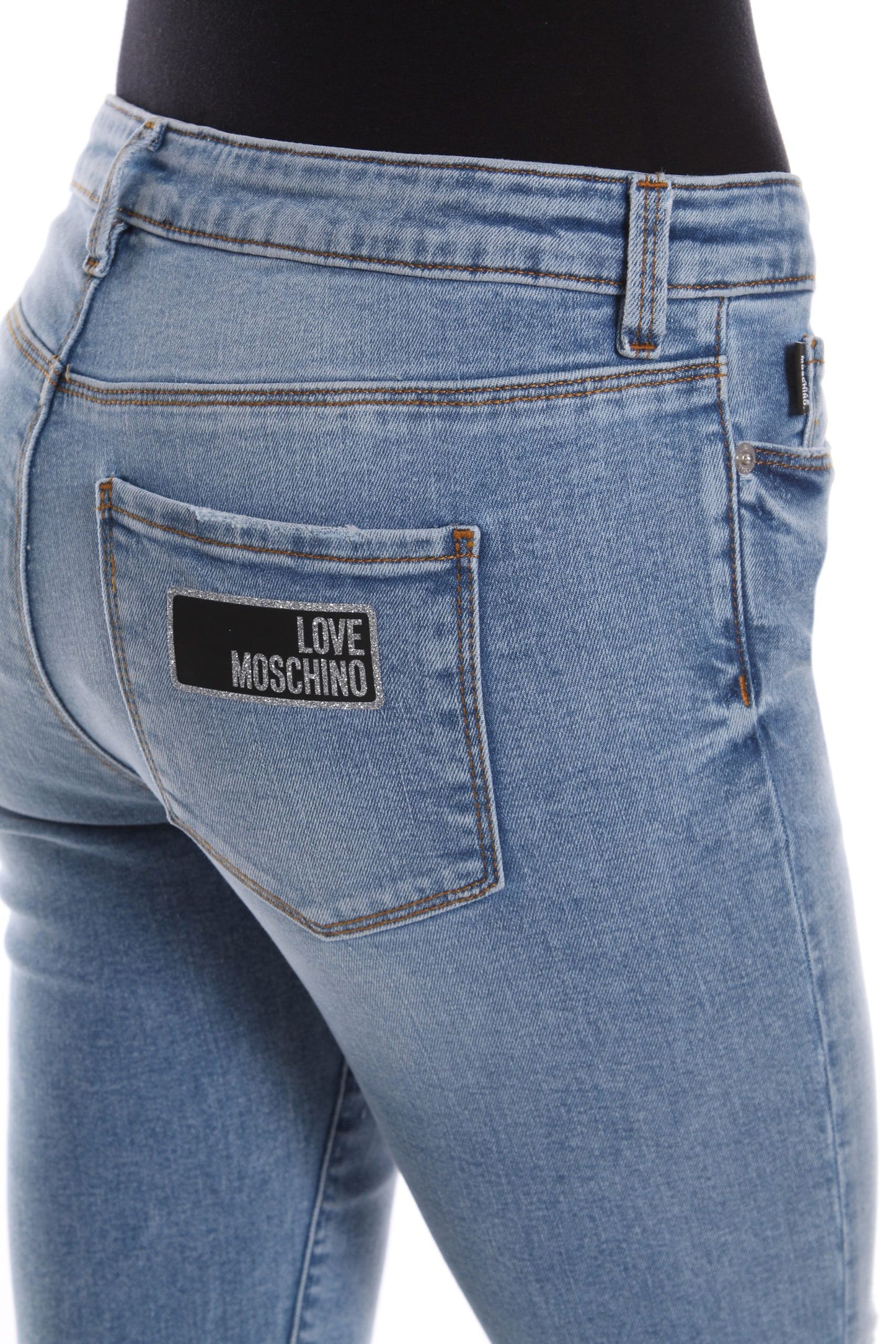 Love Moschino Blue Cotton Jeans & Pant