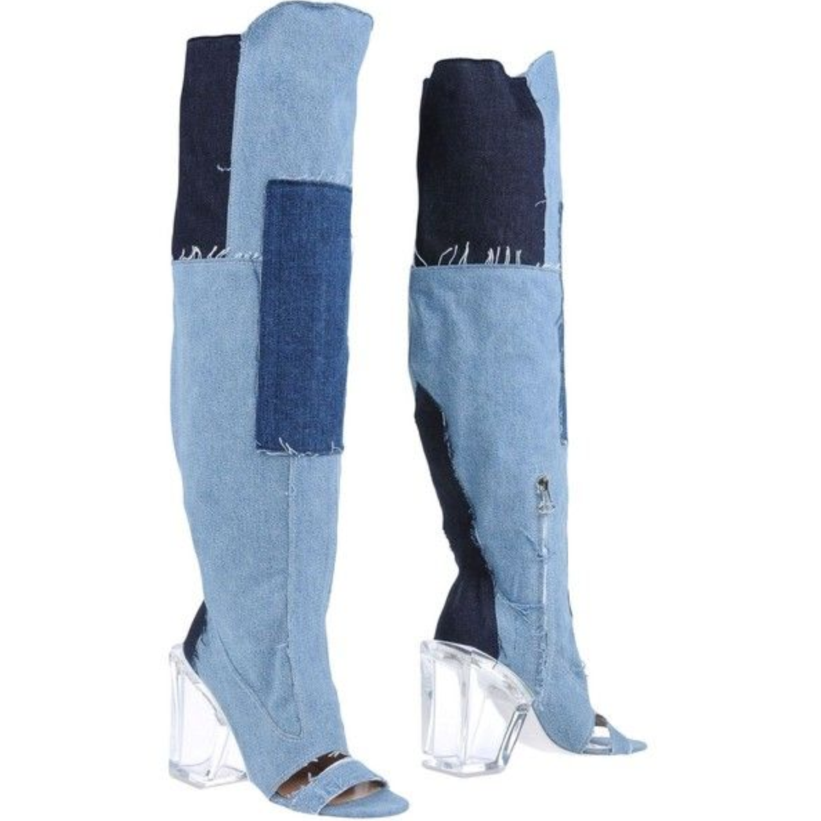 Off-White Light Blue Cotton Boot