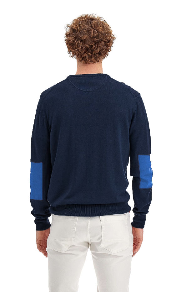 La Martina Blue Cotton Sweater