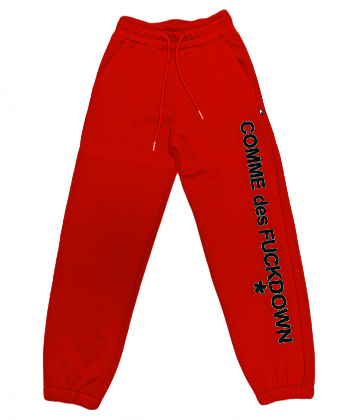 Comme Des Fuckdown Red Cotton Jeans & Pant