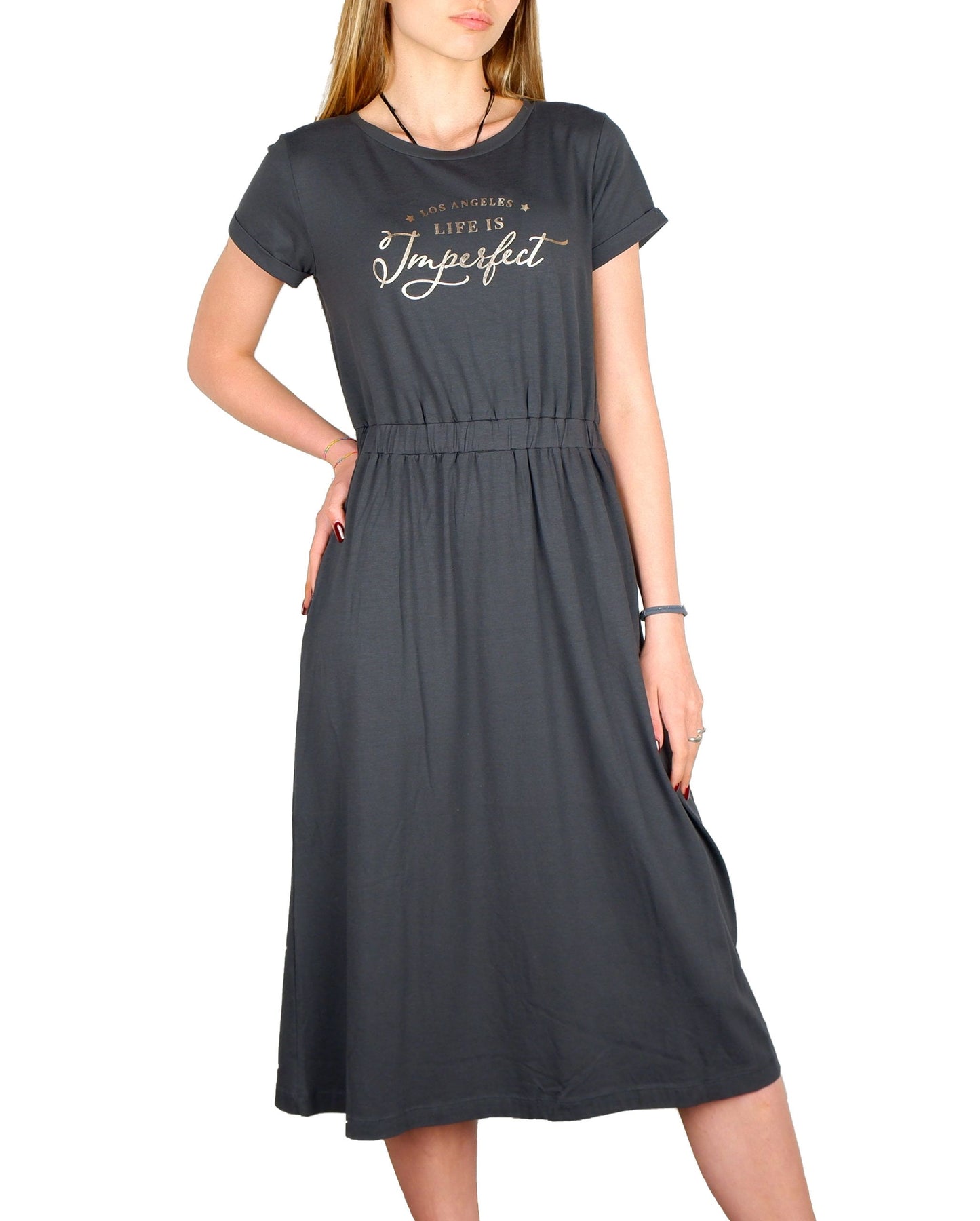 Imperfect Black Cotton Dress