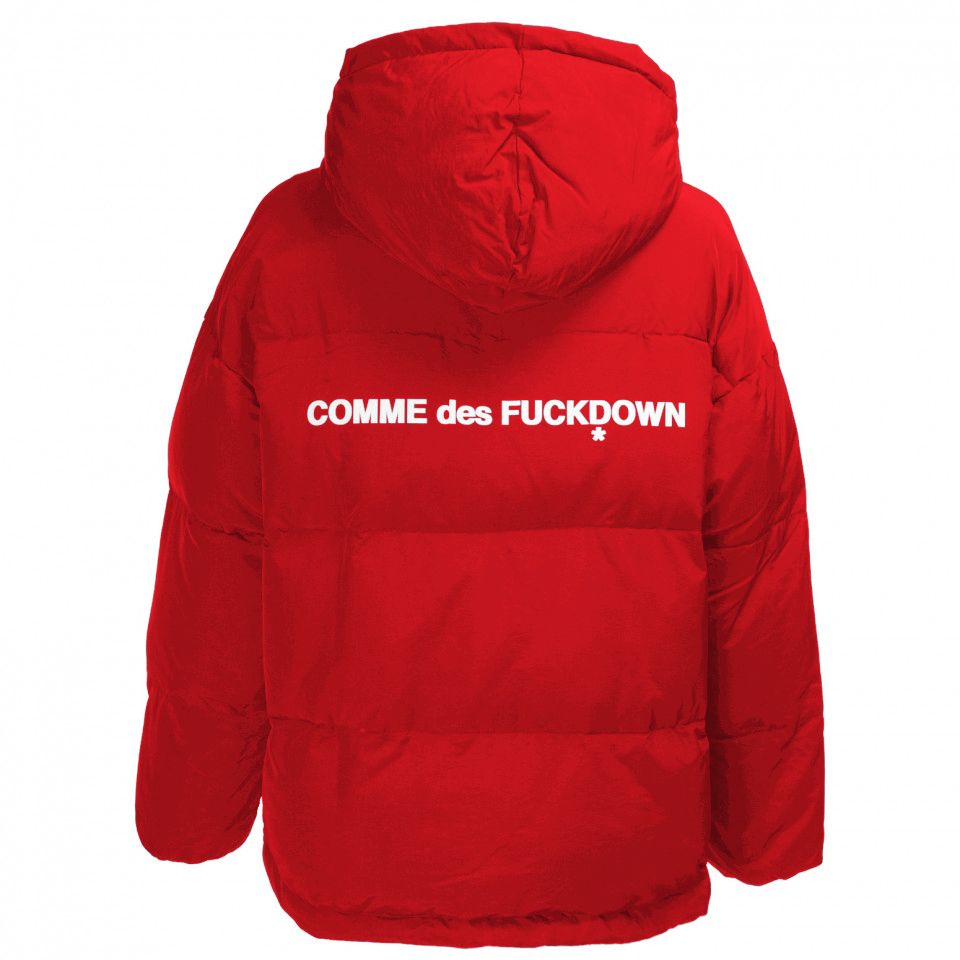 Comme Des Fuckdown Red Polyester Jackets & Coat