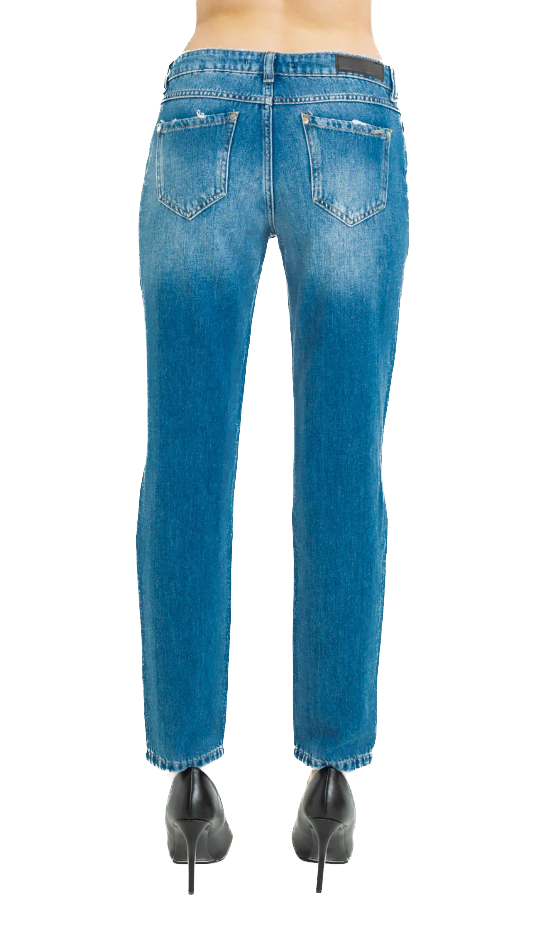 Imperfect Blue Cotton Jeans & Pant