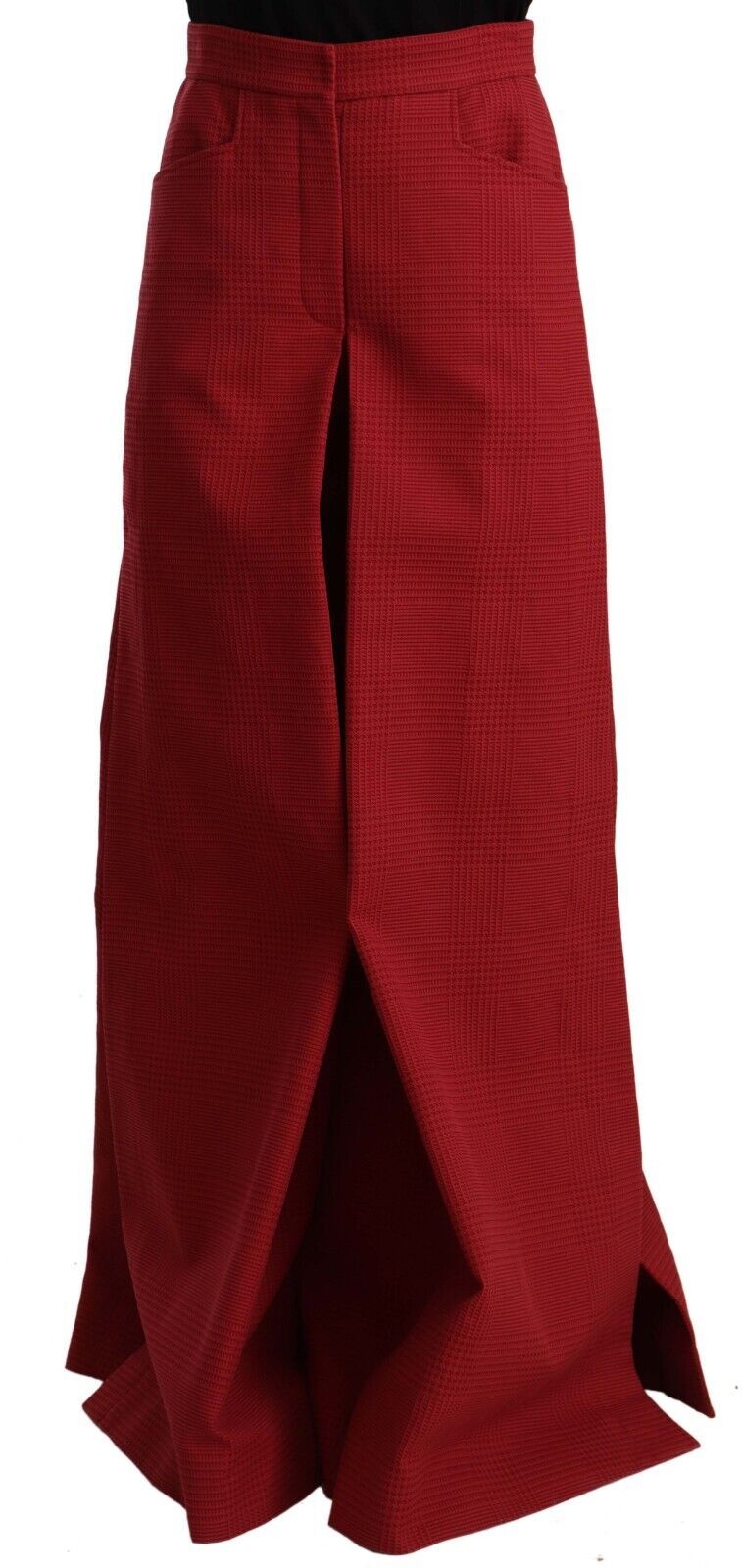 Dolce & Gabbana Red Cotton High Waist Wide Leg Pants