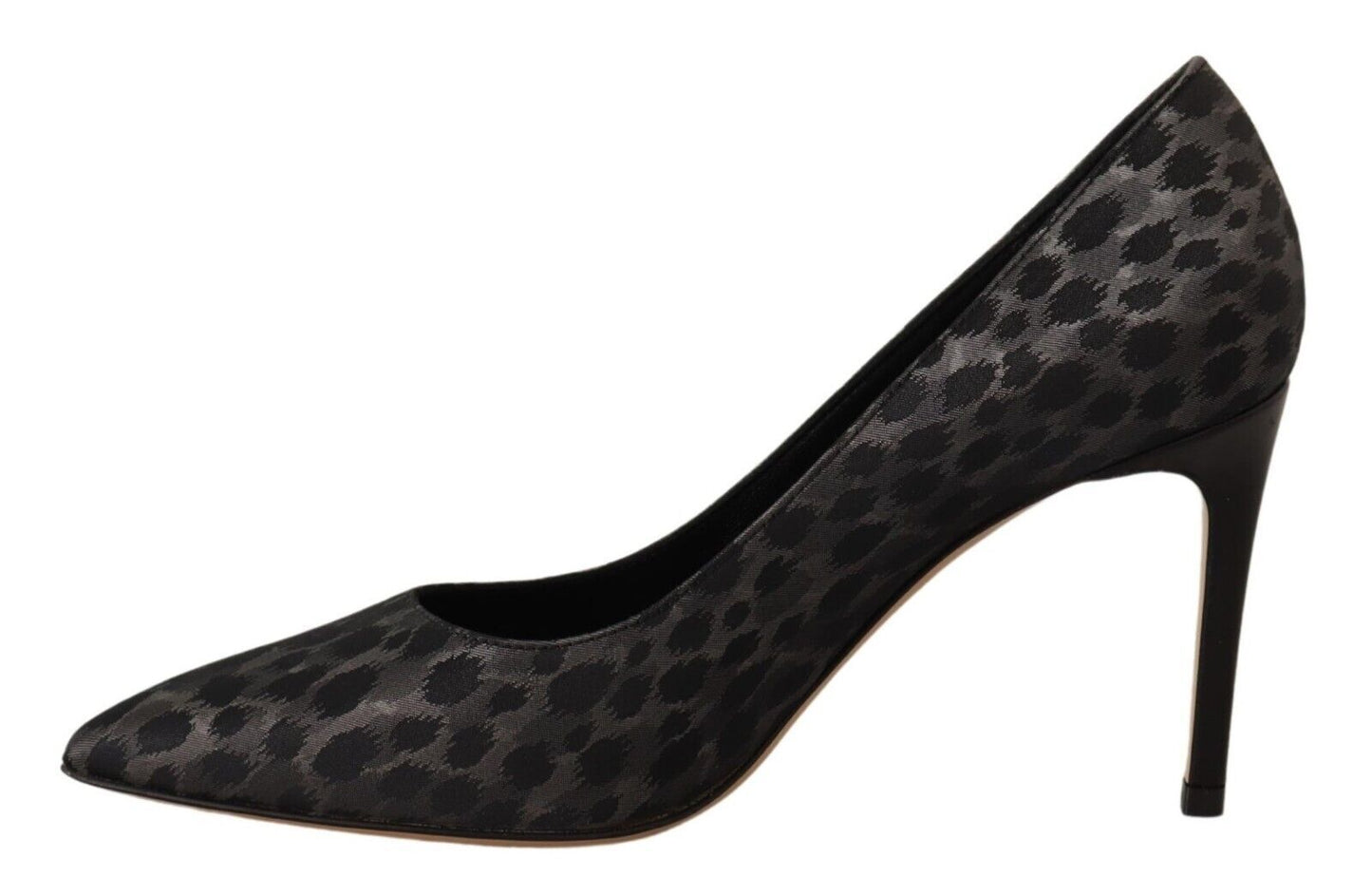 Sofia Black Leopard Leather Stiletto High Heels Pumps Shoes