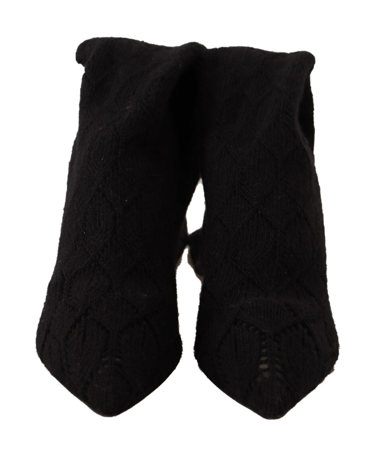 Dolce & Gabbana Black Stretch Socks Knee High Booties Shoes