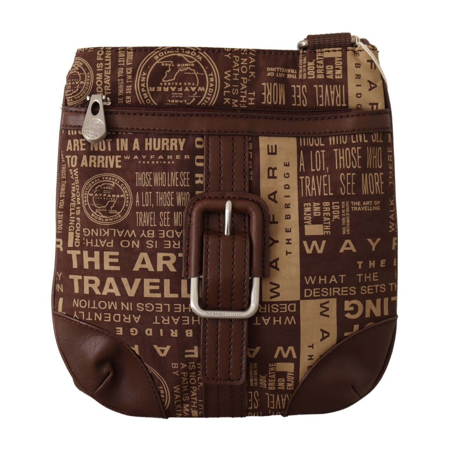 WAYFARER Brown Printed Logo Shoulder Crossbody Purse Bag