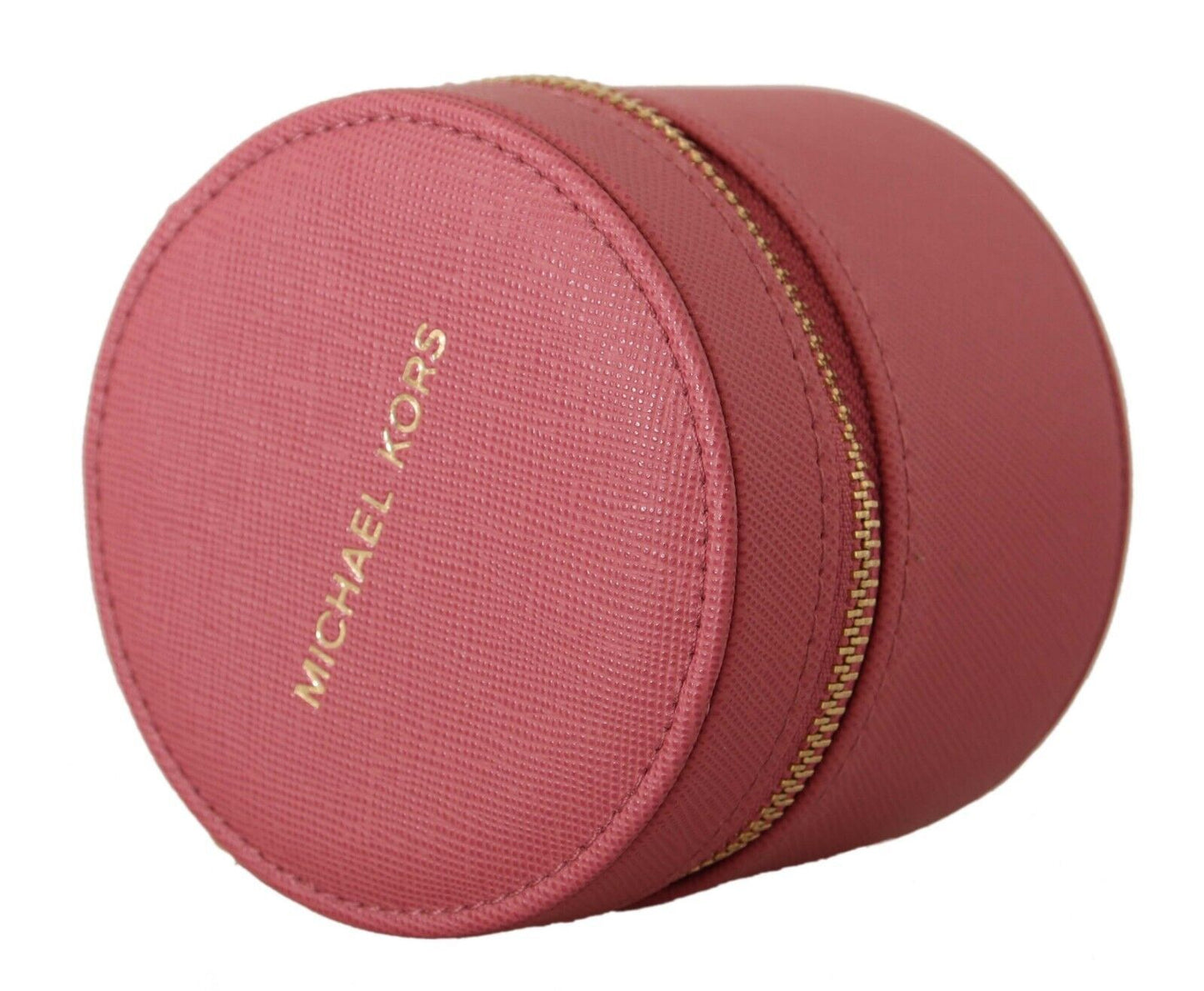 Michael Kors Pink Leather Zip Round Pouch Purse Storage Wallet