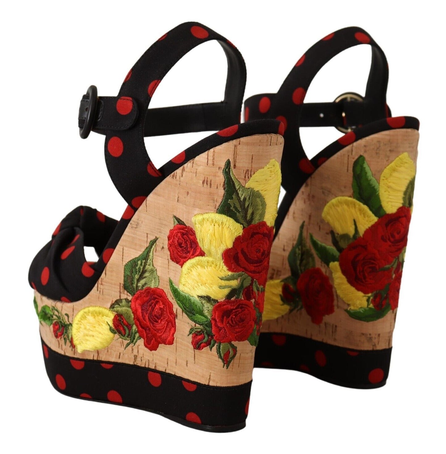 Dolce & Gabbana Multicolor Platform Wedges Sandals Charmeuse Shoes