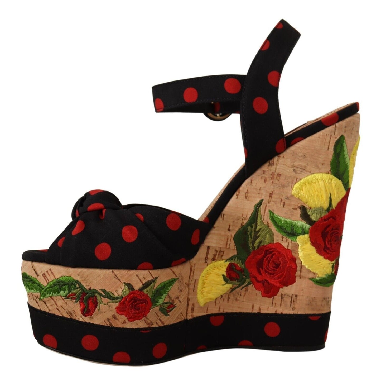 Dolce & Gabbana Multicolor Platform Wedges Sandals Charmeuse Shoes